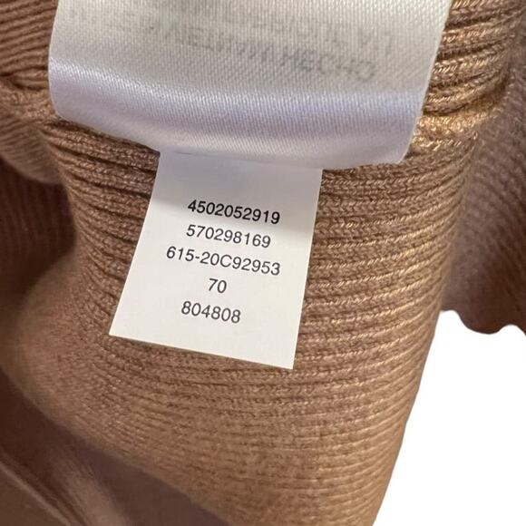 Chico's Petite Ribbed Front Pocket Long Cardigan Sweater Tan Khaki Size 0P Cozy - Picture 10 of 15